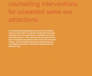 Personal Accounts of Counselling Interventions for Unwanted Same-Sex Attractions (2018)